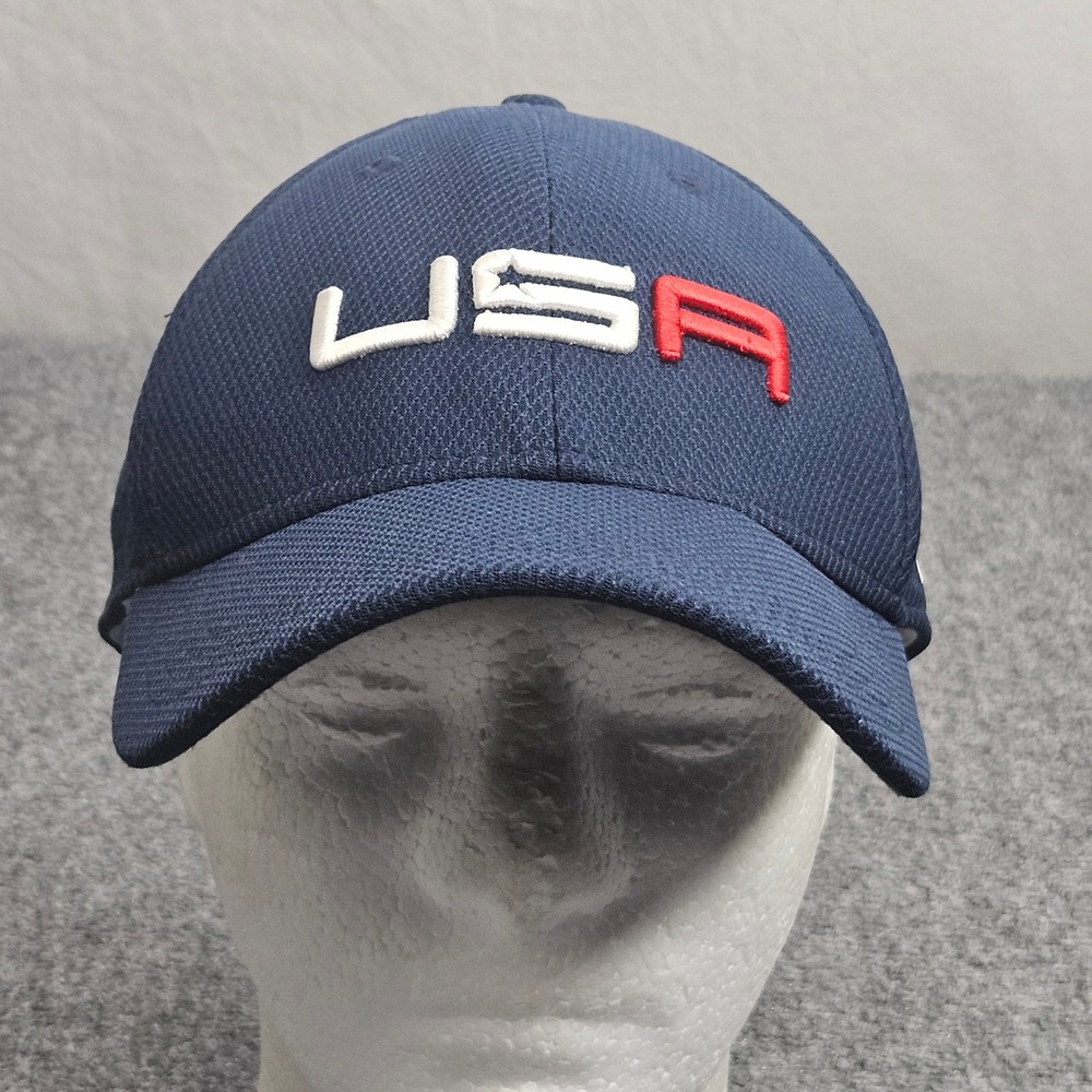 Team USA 2016 Ryder Cup Golf Hat Mens Medium Blue New Era‎ Stretch Performance